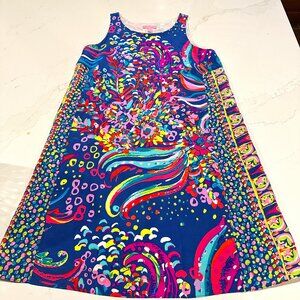 Lilly Pulitzer JACKIE Silk Shift Dress Multi Beach Loot Print XS